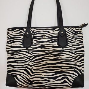 #412 EUC Michael Kors Small Eva Zebra Print Tote